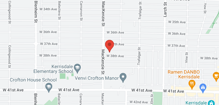 map of 2863 W 38TH AVENUE